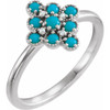 Turquoise Ring in 14 Karat White Gold Turquoise and .02 Carat Diamond Ring