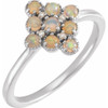 Fire Opal Ring in Platinum Ethiopian Fire Opal and .02 Carat Diamond Ring