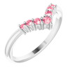 Pink Tourmaline in 14 Karat White Gold Pink Tourmaline Graduated V Ring