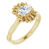 Genuine Diamond set in 14 Karat Yellow Gold 1.00 Carat Diamond Halo Style Ring