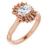 Genuine Diamond set in 14 Karat Rose Gold 1.00 Carat Diamond Halo Style Ring