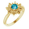 Blue Topaz in 14 Karat Yellow Gold London  Blue Topaz and 0.37 Carat Ring