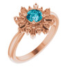 Blue Topaz in 14 Karat Rose Gold London  Blue Topaz and 0.37 Carat Ring