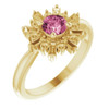 Pink Tourmaline in 14 Karat Yellow Gold Pink Tourmaline and 0.37 Carat Ring