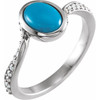 Turquoise Ring in 14 Karat White Gold Turquoise and 0.2 Carat Diamond Ring