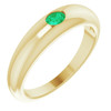 14 Karat Yellow Gold Emerald Petite Dome Ring
