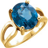 Shop 14 Karat Yellow Gold 12x10mm Oval London Blue Topaz Ring