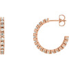 14 Karat Rose Gold 1.00 Carat Diamond Hoop Earrings