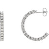 14 Karat White Gold 2 Carat Diamond Hoop Earrings