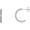 14 Karat White Gold 0.60 Carat Diamond Hoop Earrings