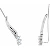 14 Karat White Gold 0.16 Carat Diamond Ear Climbers