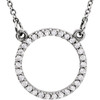 14 Karat White Gold 00.17 Carat Round Genuine Diamond 16 inch Necklace