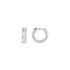 Genuine 14 Karat White Gold 0.17 Carat Diamond Hoop Earrings