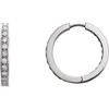 Shop Platinum 1.00 Carat Diamond Hoopside Outside Earrings