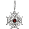 Genuine Sterling Silver Mozambique Garnet and Diamond Charm