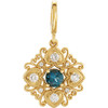 Buy 14 Karat Yellow Gold London Blue Topaz and Diamond Vintage-Style Charm