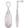Buy Sterling Silver Rose Quartz and 0.75 Carat Diamond Earrings