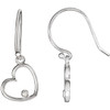 Shop 14 Karat White Gold .03 Carat Diamond Heart Earrings