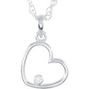 Shop 14 Karat White Gold .02 Carat Diamond Heart 18 inch Necklace