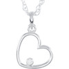 14 KT Rose Gold .02 Carat Diamond Heart 18 inch Necklace