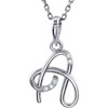 14 Karat White Gold .03 Carat Diamond Letter A 18 inch Necklace