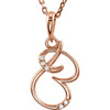 14 Karat Rose Gold .03 Carat Diamond Letter B 18 inch Necklace