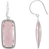 Shop Sterling Silver Cushion Rose Quartz Rope Styled Dangle Earrings