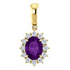 14 Karat Yellow Gold Amethyst and 0.33 Carat Diamond Pendant