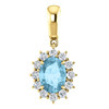 Buy 14 Karat Yellow Gold Aquamarine Gem and 0.33 Carat Diamond Pendant