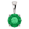 14 Karat White Gold Emerald Scroll Setting Pendant