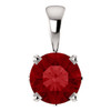 14 Karat White Gold Ruby Scroll Setting Pendant