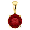 14 Karat Yellow Gold Ruby Scroll Setting Pendant