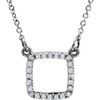 14 Karat White Gold 0.12 Carat Diamond 16 inch Necklace