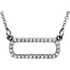 14 Karat White Gold 00.17 Carat Diamond Geometric 16 inch Necklace