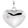14 Karat White Gold 0.10 Carat Diamond Heart Pendant