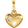 14 Karat Yellow Gold .03 Carat Diamond Heart Pendant