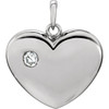 Platinum .05 Carat Diamond Heart Pendant