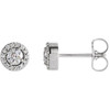 14 Karat White Gold 0.25 Carat Diamond Halo Style Earrings