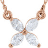 Diamond Necklace in 14 Karat Rose Gold 0.50 Carat Diamond 16 inch Necklace