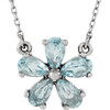 Genuine  14 Karat White Gold Sky Blue Topaz 16 inch Necklace