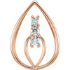 14 Karat Rose Gold 3 Stone Pendant Mounting