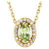 Shop 14 Karat Yellow Gold Peridot and .04 Carat Diamond 16 inch Necklace