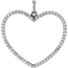 14 Karat White Gold 0.50 Carat Diamond Heart Pendant