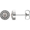 Genuine Platinum 0.25 Carat Diamond Beaded Earrings