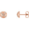 14 Karat Rose Gold 0.12 Carat Diamond Earrings