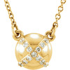 Genuine 14 Karat Yellow Gold .07 Carat Diamond 16 0.50 Necklace