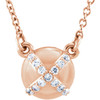 14 Karat Rose Gold .07 Carat Diamond 16 0.50 Necklace