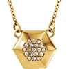 14 Karat Yellow Gold .08 Carat Diamond Geometric 16.5 Necklace