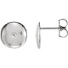 Platinum  .03 Carat Diamond Domed Earrings