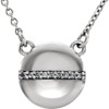 Buy 14 Karat White Gold .025 Carat Diamond Circle 16 inch Necklace